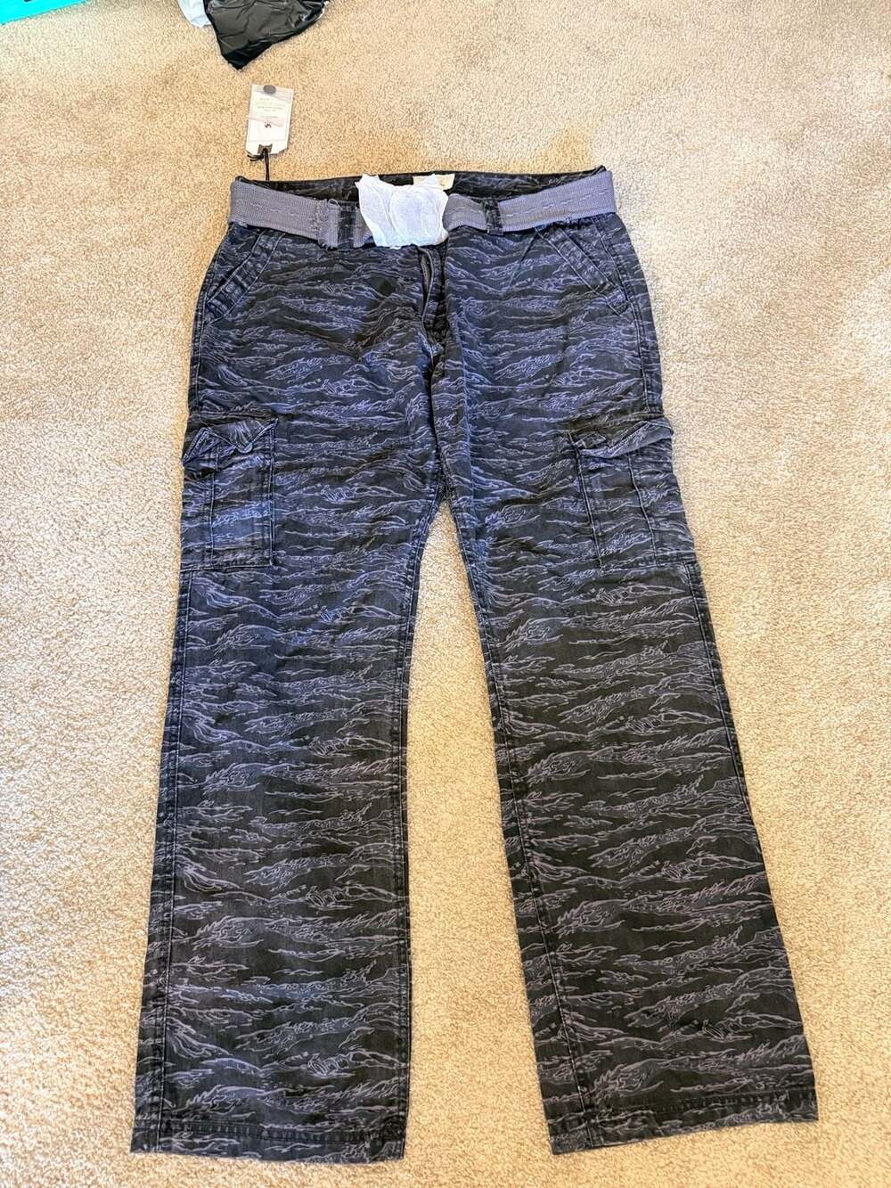 Imperious Men's Tiger Camo Belted Cargo Pants, Size 38x32